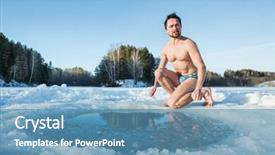  Presentation with lake ice - Slide deck with winter lake in the ice background and a  colored foreground