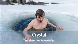  Presentation with lake ice - Cool new PPT layouts with winter lake in the ice backdrop and a seafoam green colored foreground