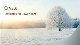  Presentation with frozen treats - Slides consisting of winter land - frozen tree on field background and a cream colored foreground