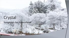  Presentation with japan - Presentation having winter landcape with lake background and a lemonade colored foreground