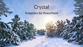  Presentation with nature - PPT theme consisting of winter landscape composition of nature background and a light blue colored foreground