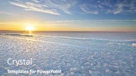  Presentation with winter ice - Presentation featuring winter-landscape-ice-blocks-during background and a light blue colored foreground