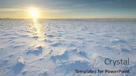  Presentation with winter ice - Cool new slide deck with winter-landscape-ice-on-water backdrop and a light blue colored foreground