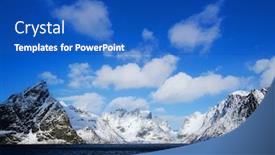  Presentation with norway - Colorful slide set enhanced with winter-landscape-in-lofoten-archipelago backdrop and a cobalt blue colored foreground