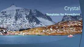  Presentation with norway - Audience pleasing theme consisting of winter-landscape-in-lofoten-archipelago backdrop and a ocean colored foreground