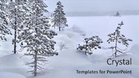  Presentation with snow blizzard in winter - Beautiful presentation theme featuring winter landscape in northern finland backdrop and a  colored foreground