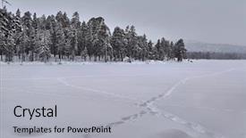  Presentation with finland - Presentation theme with winter landscape in northern finland background and a light gray colored foreground