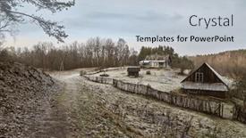  Presentation with area - Presentation theme consisting of winter-landscape-in-rural-area background and a lemonade colored foreground