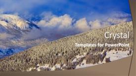  Presentation with alps - Amazing PPT theme having winter-landscape-in-swiss-alps backdrop and a coral colored foreground