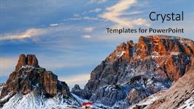  Presentation with europe - PPT theme with winter-landscape-in-the-dolomites background and a light blue colored foreground