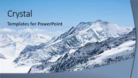  Presentation with region - Theme with winter landscape in the jungfrau region background and a light blue colored foreground