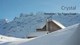  Presentation with alps - Slides featuring winter-landscape-in-the-swiss background and a light blue colored foreground