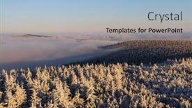  Presentation with winter landscape winter tree - Presentation design enhanced with winter-landscape-near-velka-destna background and a light blue colored foreground