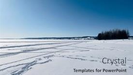  Presentation with frozen - Slides having winter-landscape-of-frozen-lake background and a light gray colored foreground
