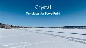  Presentation with frozen - Slide deck with winter-landscape-of-frozen-lake background and a ocean colored foreground