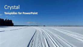  Presentation with frozen - PPT theme enhanced with winter-landscape-of-frozen-lake background and a ocean colored foreground