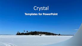  Presentation with frozen - Presentation theme featuring winter-landscape-of-frozen-lake background and a dark gray colored foreground