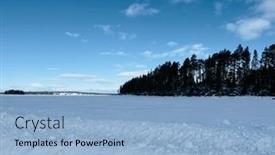  Presentation with winter ice - PPT layouts having winter-landscape-of-ice-road background and a light blue colored foreground