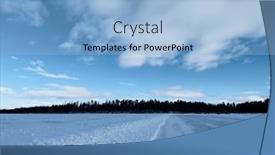  Presentation with winter ice - Presentation design consisting of winter-landscape-of-ice-road background and a light blue colored foreground