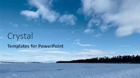  Presentation with winter ice - PPT theme consisting of winter-landscape-of-ice-road background and a light blue colored foreground
