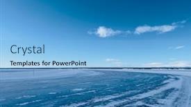  Presentation with winter ice - Presentation design having winter-landscape-of-ice-road background and a light blue colored foreground