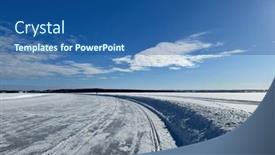  Presentation with winter ice - Presentation theme consisting of winter-landscape-of-ice-road background and a ocean colored foreground