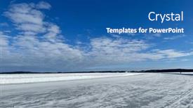  Presentation with winter ice - PPT layouts enhanced with winter-landscape-of-ice-road background and a ocean colored foreground