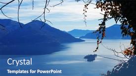  Presentation with winter - Beautiful presentation theme featuring winter-landscape-of-mountains backdrop and a teal colored foreground