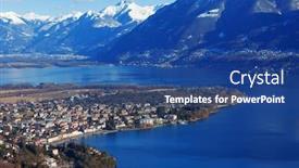  Presentation with mountains - Slides with winter-landscape-of-mountains background and a ocean colored foreground