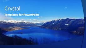  Presentation with mountains - Audience pleasing presentation theme consisting of winter-landscape-of-mountains backdrop and a teal colored foreground