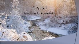  Presentation with forest winter - Beautiful PPT layouts featuring winter landscape of snow covered backdrop and a coral colored foreground