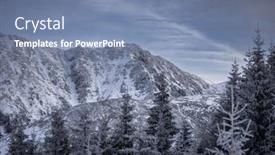  Presentation with winter - Presentation design enhanced with winter-landscape-of-snowy-tatry background and a seafoam green colored foreground