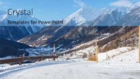  Presentation with winter - Beautiful theme featuring winter-landscape-of-the-engadine backdrop and a light blue colored foreground