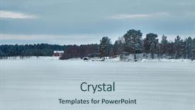  Presentation with frozen - Beautiful PPT theme featuring winter landscape on frozen lake backdrop and a lemonade colored foreground