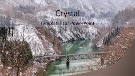  Presentation with train bridge - Presentation design having winter landscape snow on bridge background and a light gray colored foreground