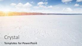  Presentation with sky sun - Beautiful slide deck featuring winter-landscape-snowcovered-fields backdrop and a white colored foreground
