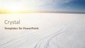  Presentation with winter blue - Slides with winter-landscape-snowcovered-fields background and a cream colored foreground