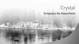  Presentation with frozen - Presentation design consisting of winter-landscape-the-frozen-shores background and a white colored foreground