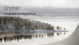  Presentation with frozen - Presentation having winter-landscape-the-frozen-shores background and a light gray colored foreground