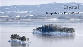  Presentation with frozen - Slide set enhanced with winter-landscape-the-frozen-shores background and a light blue colored foreground