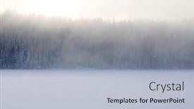  Presentation with frozen - PPT theme consisting of winter-landscape-the-frozen-shores background and a light blue colored foreground