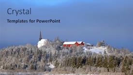  Presentation with frozen - Presentation theme enhanced with winter-landscape-the-frozen-shores background and a light blue colored foreground