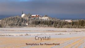  Presentation with frozen - Presentation design with winter-landscape-the-frozen-shores background and a soft green colored foreground