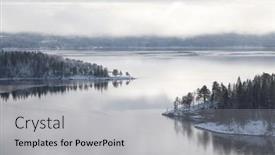  Presentation with frozen - Slide set having winter-landscape-the-frozen-shores background and a light gray colored foreground