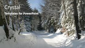  Presentation with snow mountain - Amazing PPT theme having winter-landscape-trees-under-snow backdrop and a dark gray colored foreground