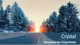  Presentation with winter evergreen forest - Slide set featuring winter landscape winter forest winter background and a ocean colored foreground
