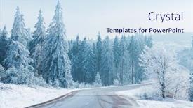 Presentation with winter forest - Slide deck having winter-landscape-winter-forest-winter background and a sky blue colored foreground