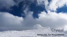  Presentation with snow day - Cool new presentation theme with winter landscape with a beautiful texture of the snow the old observatory on the top of the mountain sunny day carpathians ukraine europe backdrop and a light blue colored foreground