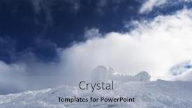  Presentation with mountain snow - Amazing presentation having winter landscape with a beautiful texture of the snow the old observatory on the top of the mountain sunny day carpathians ukraine europe backdrop and a light blue colored foreground