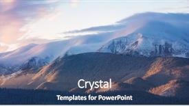  Presentation with clouds - Beautiful presentation featuring winter landscape with a peak backdrop and a ocean colored foreground